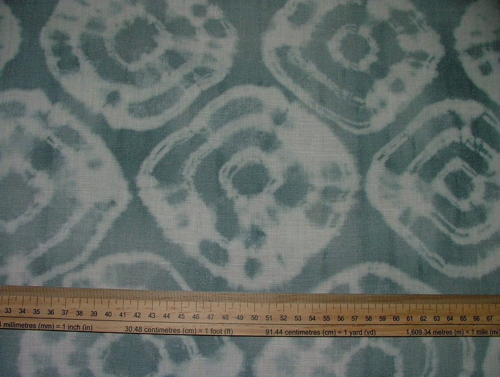 Mark Alexander Romo Fabric KALEIDOSCOPE ICEBURG Linen Curtain Use -  4 Metres5