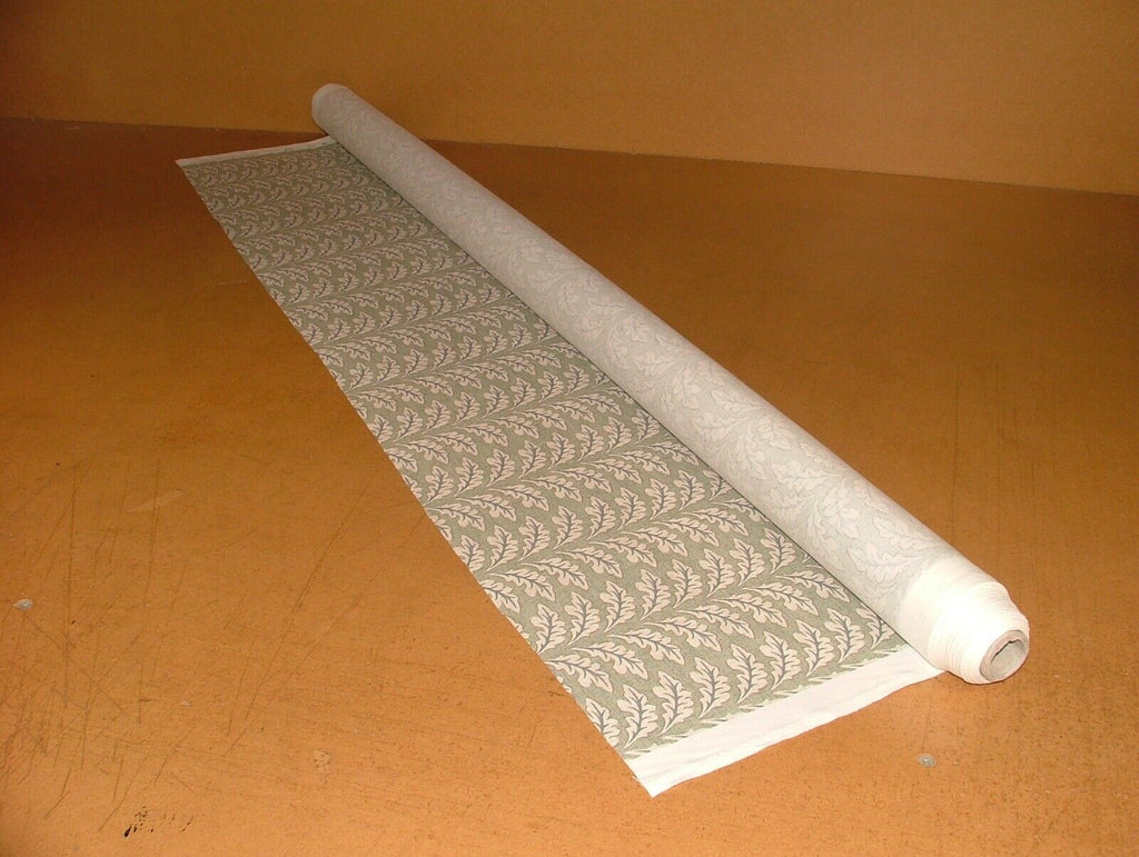 10 Metres Morris Leaf Sage Green Cotton Curtain Upholstery Roman Blind Fabric