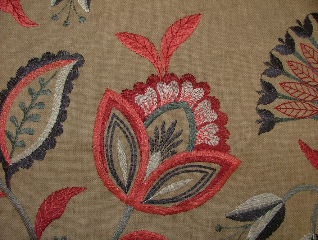 Embroidered Curtain iLiv Fabric 4 Metres Ophelia Cranberry Upholstery Cushion9