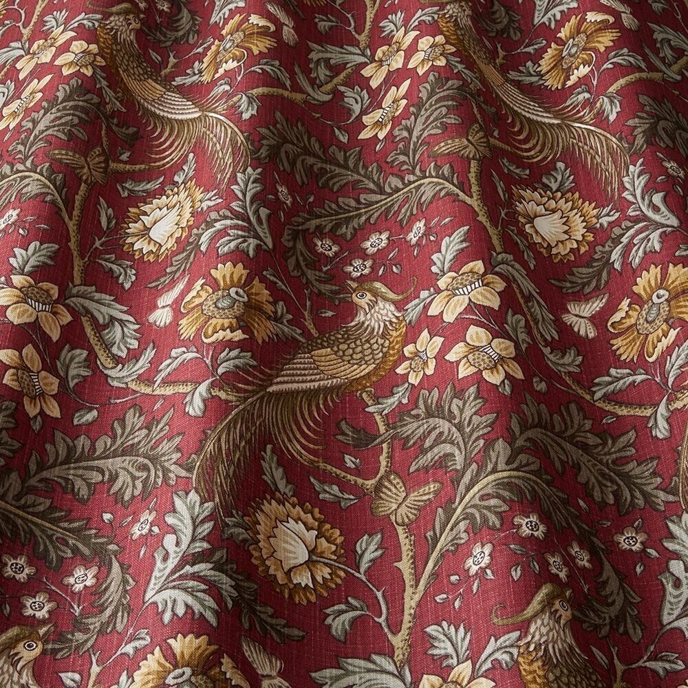 Oakmere Carmine Cotton Curtain Upholstery Quilting Roman Blind Fabric Morris