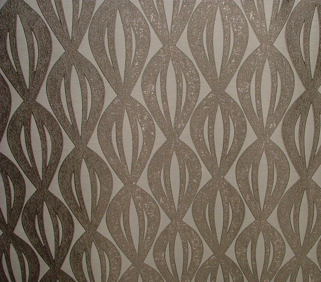 20 Meter Geometric Bronze Woven Jacquard Fabric Curtain Cushion Soft Furnishing