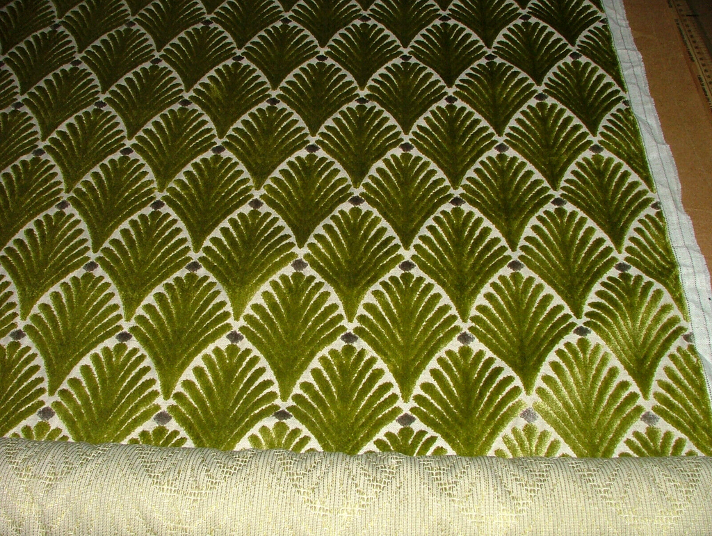 2.4 Metre iLiv Galerie Kiwi Art Deco Velvet Fabric Curtain Upholstery Cushion