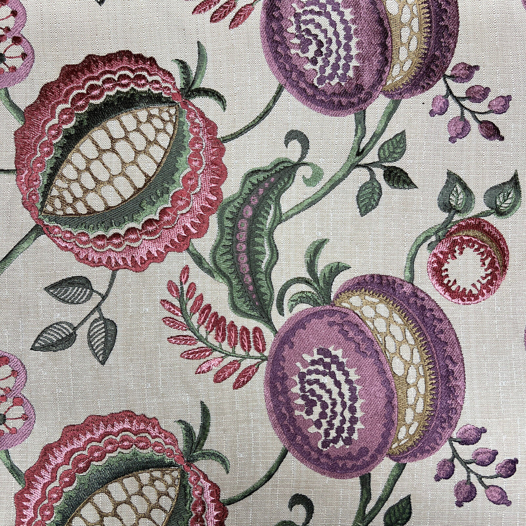 1.9 Metres iLiv Figs & Strawberry Thistle Embroidered Fabric Curtain Upholstery