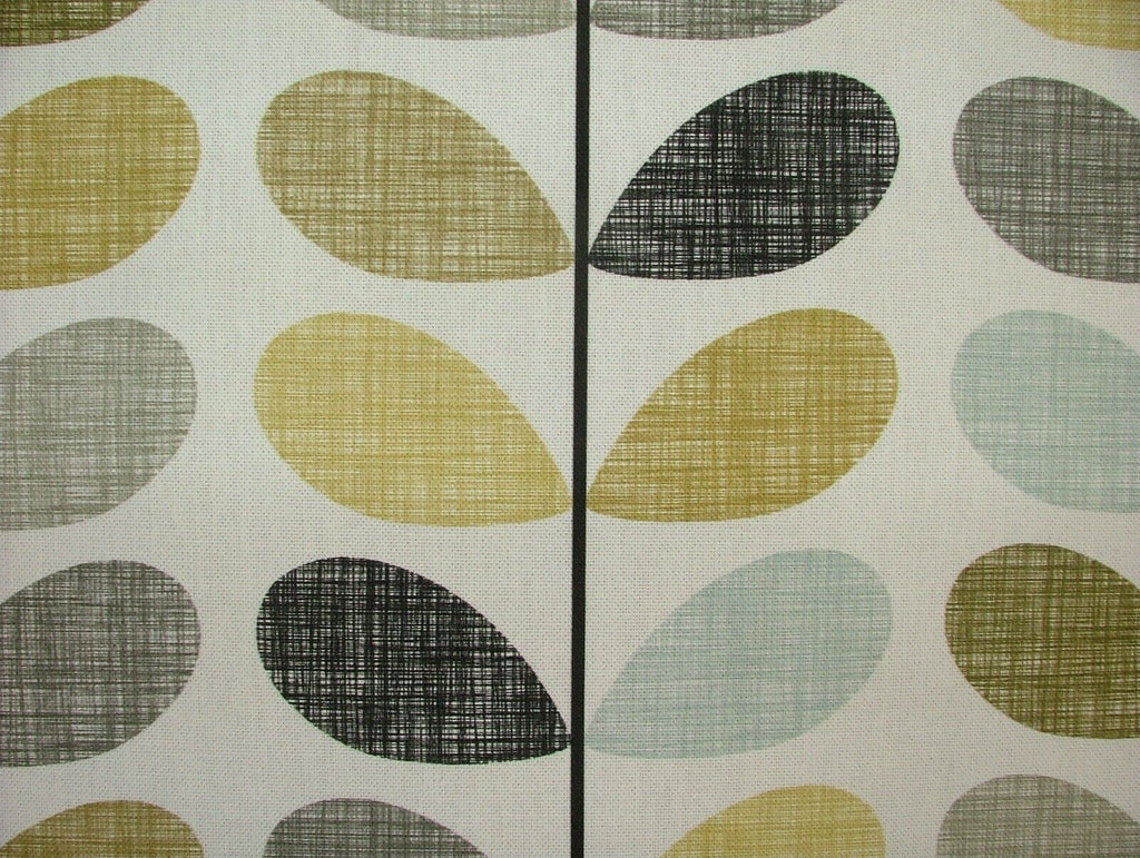 Orla Kiely Scribble Stem Seagrass And Duckegg Cotton Curtain Upholstery Fabric