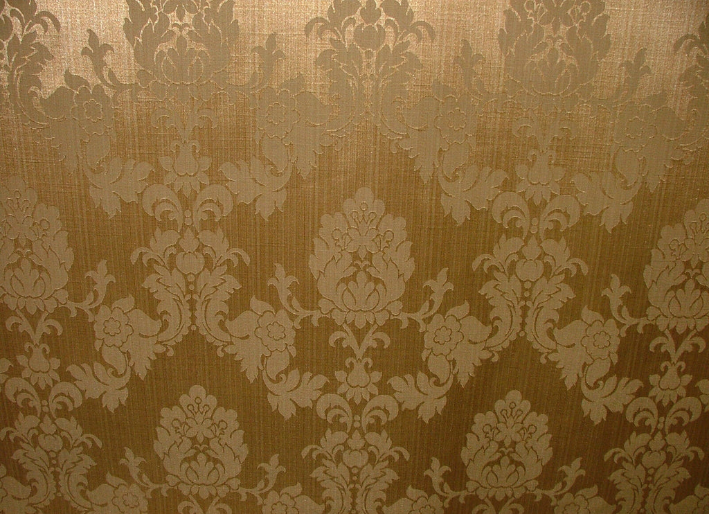 Antique Gold Madagascar Designer Curtain Brocade Damask Upholstery Cotton Fabric