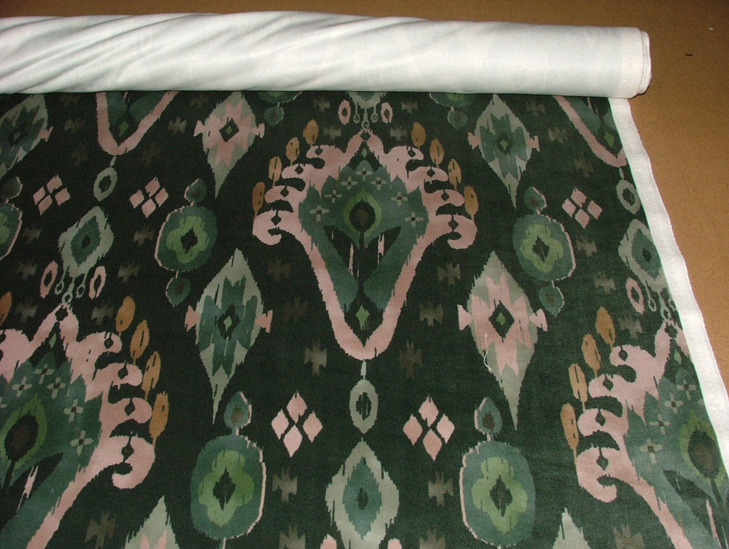 0.9 Metres iLiv Kasbah Forest Ikat Velvet Fabric Cushion Curtain Upholstery6