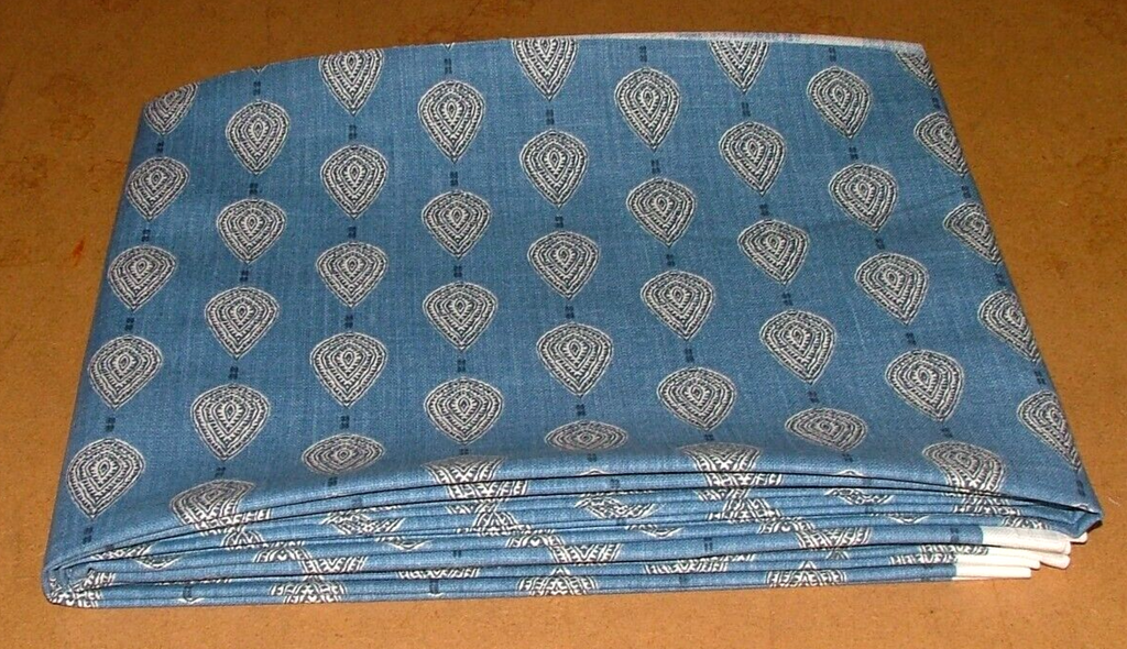 3 Metres iLiv Indo Batik Blue Leaf Cotton Fabric Cushion Curtain Upholstery