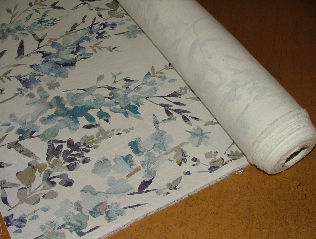 11.5 Metre Romo Hana Indigo Floral Fabric Upholstery Cushion Curtain RRP £500.250