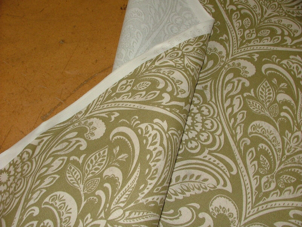 Windermere Moss Green Cotton Curtain Upholstery Cushion Roman Blind Fabric