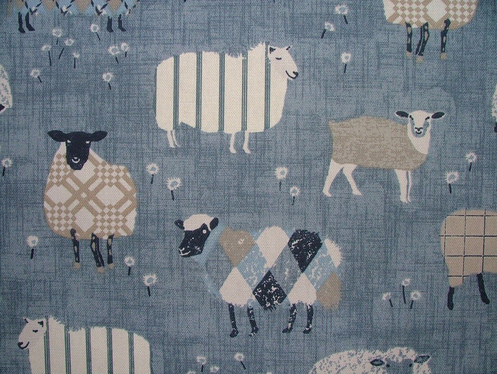 3.3 Metre iLiv Baa Baa Denim 100% Cotton Fabric Cushion Curtain Upholstery