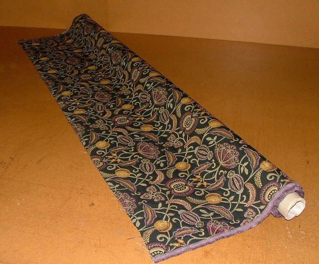 Arts And Crafts Coxhall Black Jacquard Curtain Upholstery Cushion Use Fabric