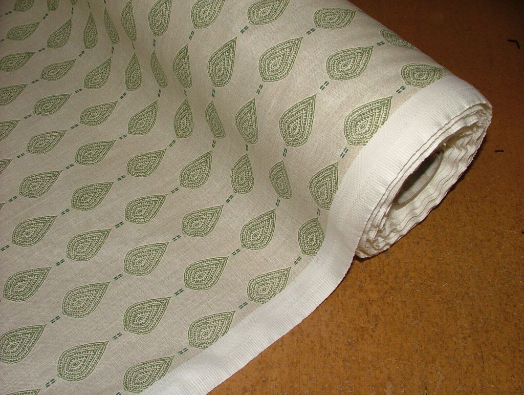 1.7 Metres iLiv Indo Sage Green Batik Leaf Fabric Curtain Cushion Upholstery