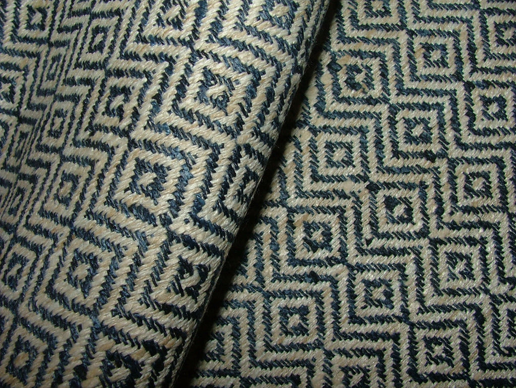 iLiv Woven Curtain Fabric 1.5 Metres Anouka Indigo Blue Cushion Upholstery Use0