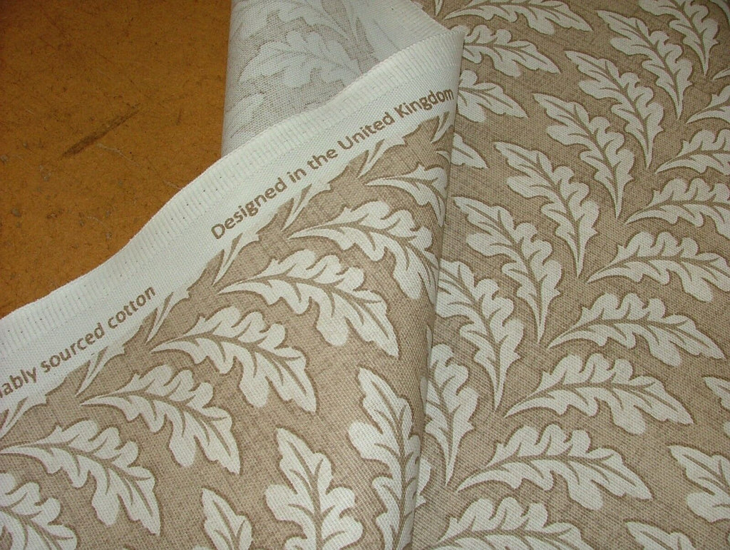 Morris Leaf Caramel Cotton Curtain Upholstery Cushion Roman Blind Fabric