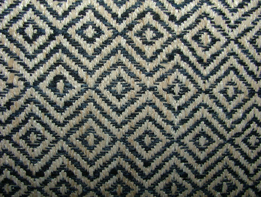 iLiv Woven Curtain Fabric 1.5 Metres Anouka Indigo Blue Cushion Upholstery Use3