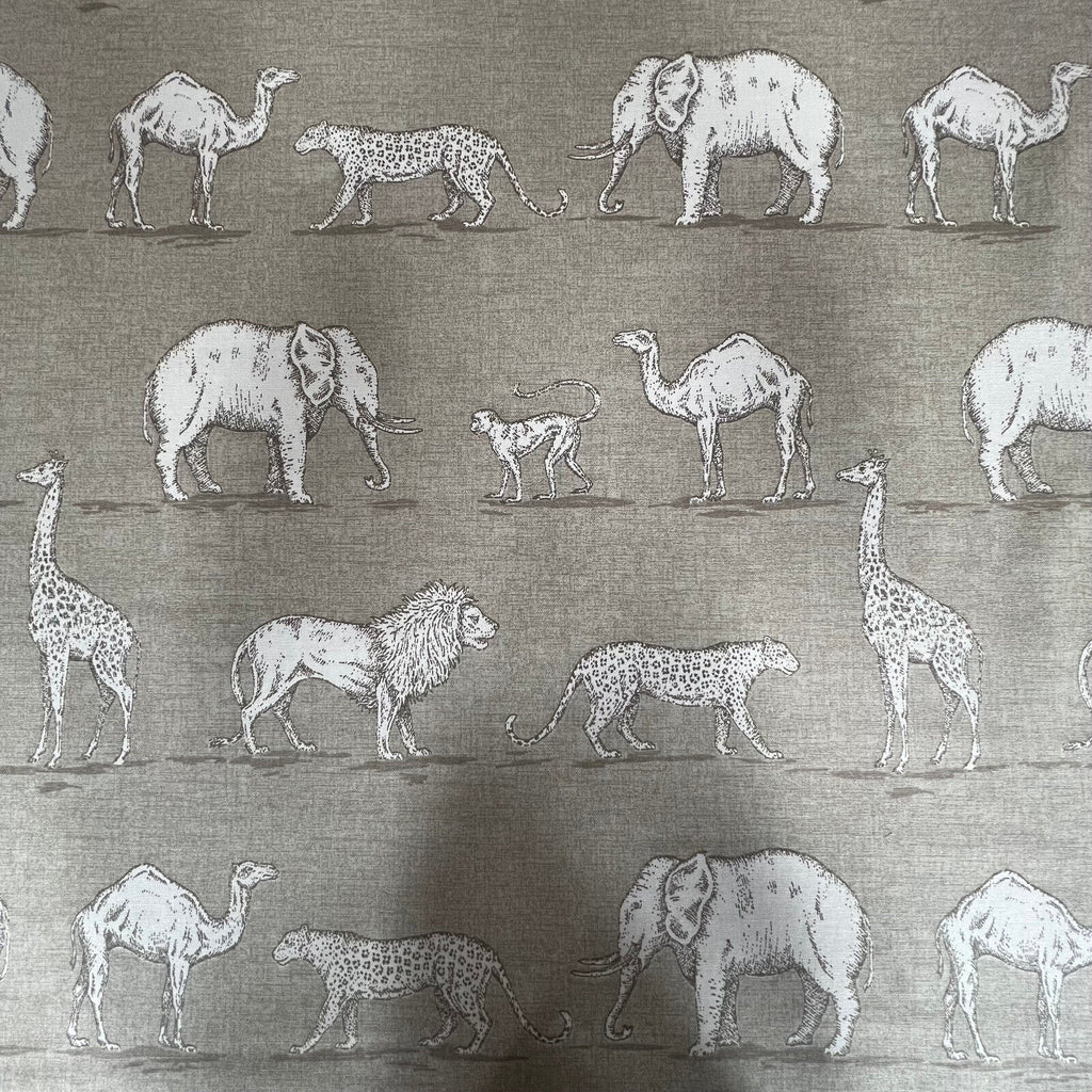 4 Metres iLiv Prairie Animals Almond Cotton Curtain Upholstery Cushion Fabric