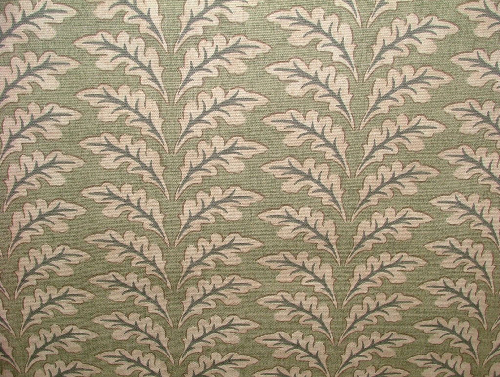 10 Metres Morris Leaf Sage Green Cotton Curtain Upholstery Roman Blind Fabric