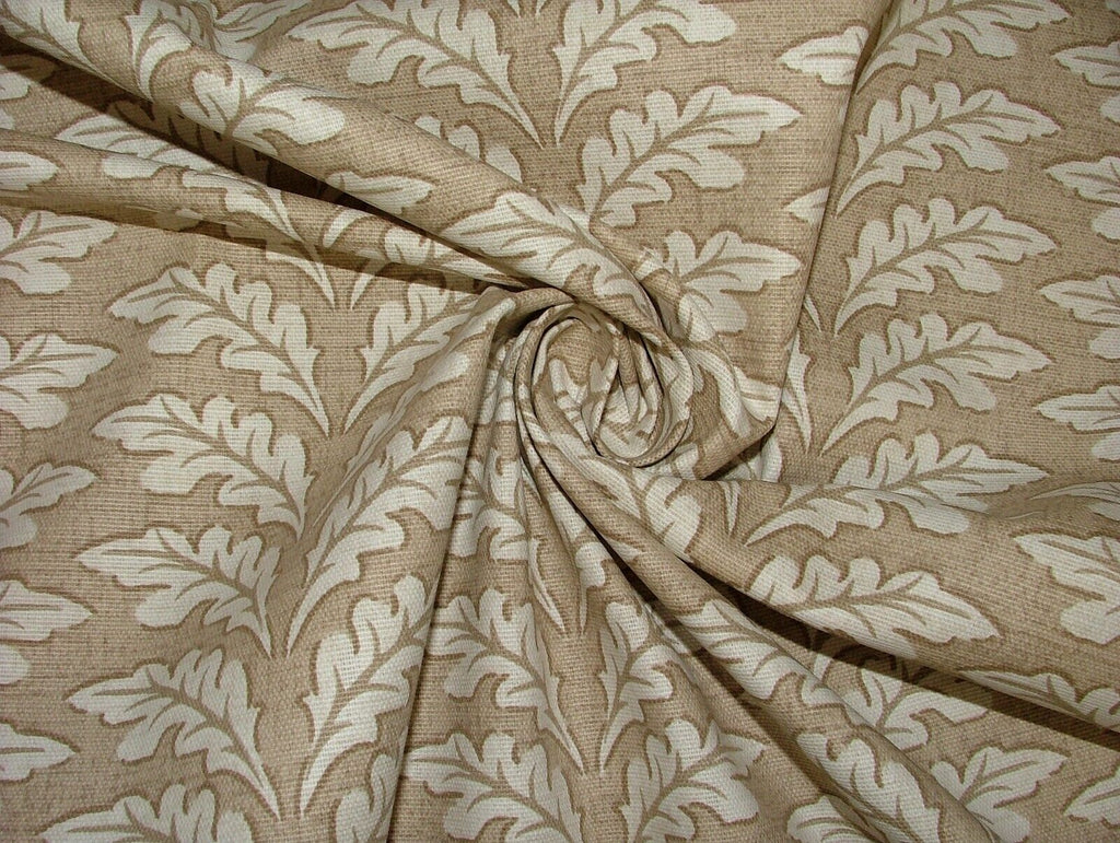 Morris Leaf Caramel Cotton Curtain Upholstery Cushion Roman Blind Fabric