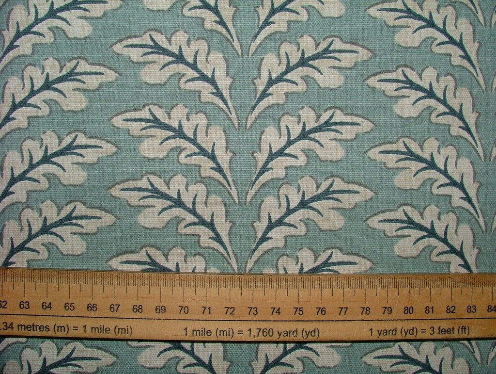 Morris Leaf Glacier Cotton Curtain Upholstery Cushion Roman Blind Fabric