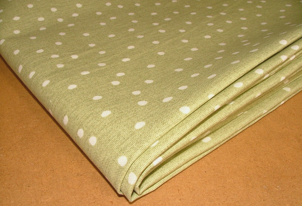 3.5 Metres iLiv Spotty Pistachio Woven Cotton Fabric Cushion Curtain Upholstery