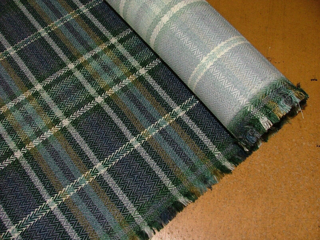 2.7 Metre Pitlochry Indigo Blue Tartan Flame Retardant Fabric Upholstery Cushion