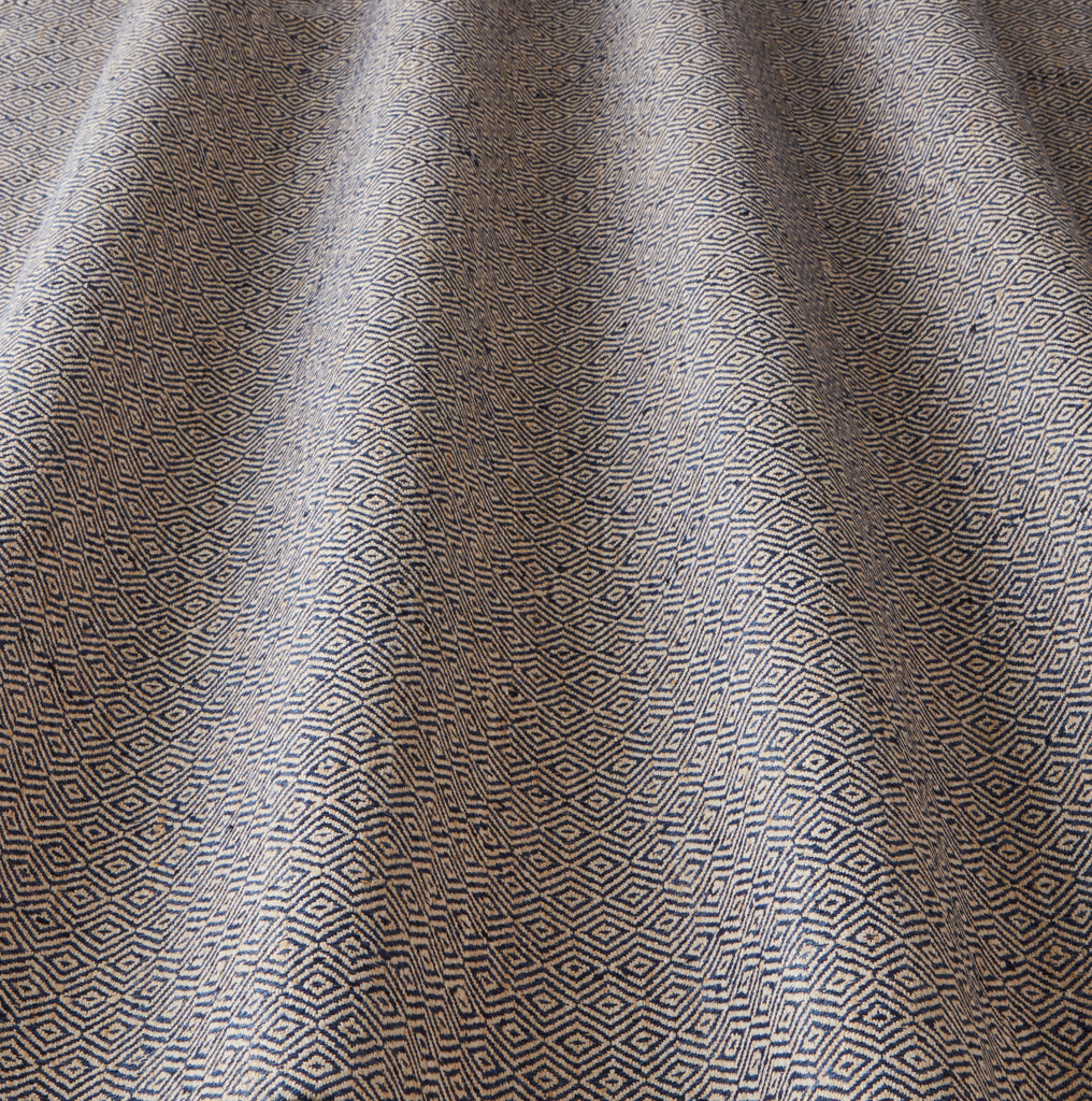 iLiv Woven Curtain Fabric 1.5 Metres Anouka Indigo Blue Cushion Upholstery Use9