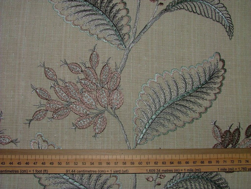 11 Metres Berryvine Dove Grey Embroidered Fabric Upholstery Curtain RRP £550.00