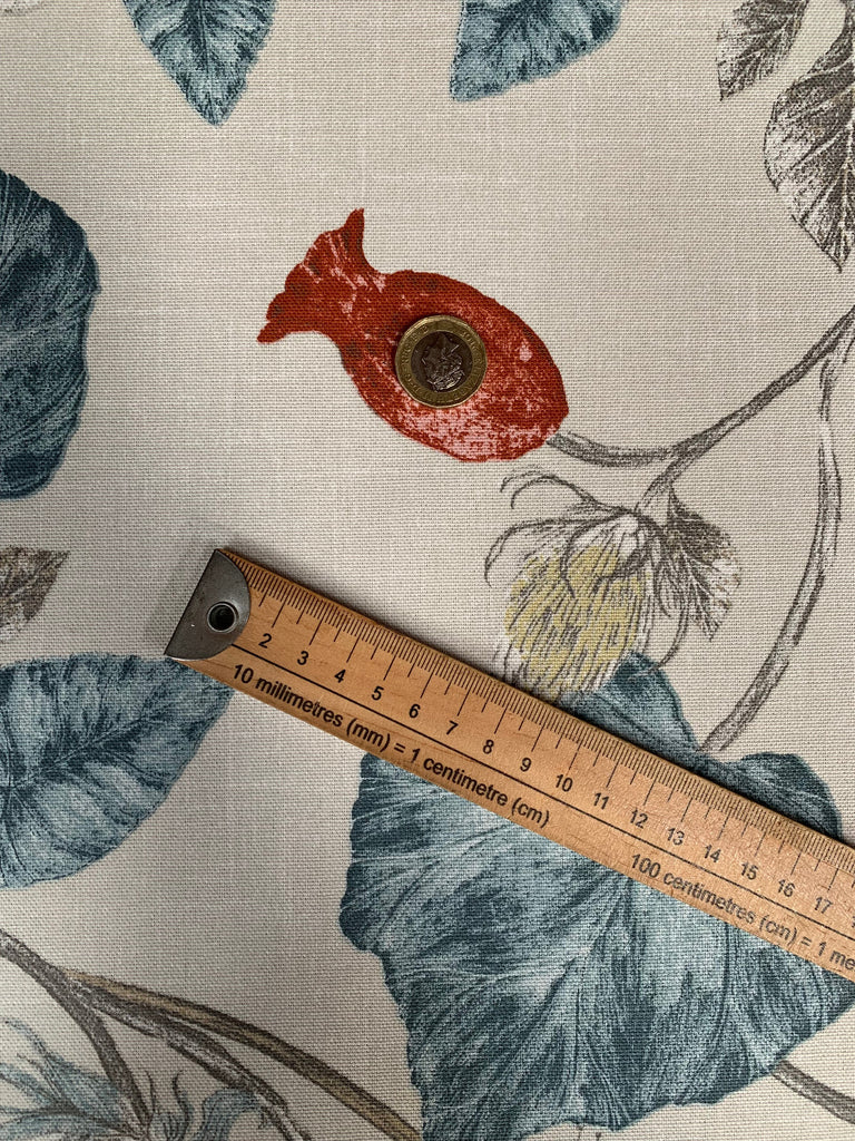 iLiv Cotton Curtain Fabric 3.1 Metres Parchment Wedgewood Upholstery Cushion5