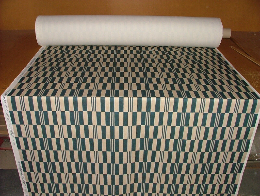 Romo Checkerboard Kingfisher Recycled Cotton Fabric Upholstery Cushion Curtain