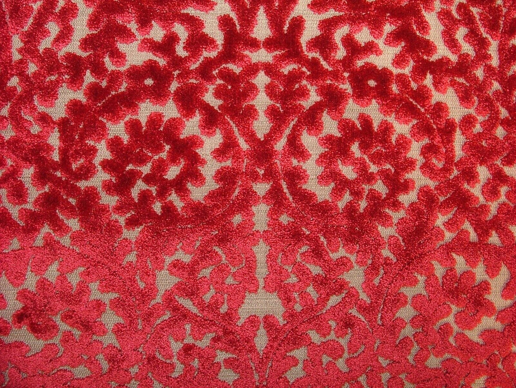 Indiene Chilli Red Extra Thick Velvet Fabric Curtain Upholstery Cushion Use