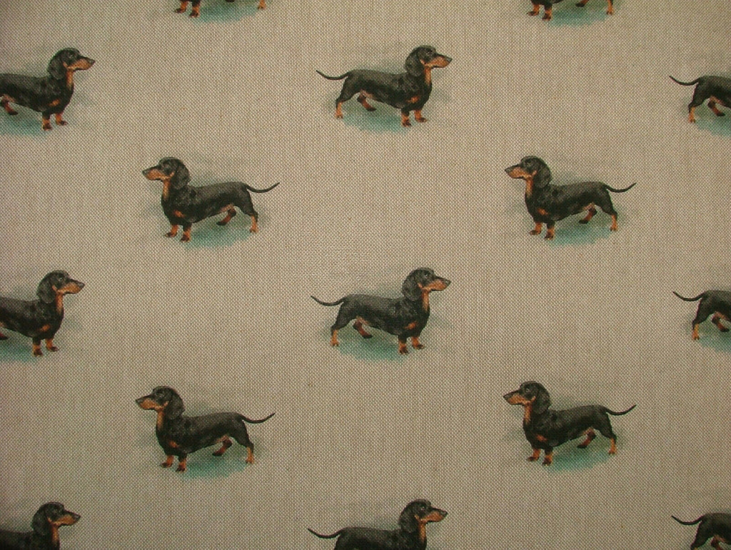 Sausage Dog Dachshund Cotton Rich Linen Fabric Curtain Cushion Upholstery Blinds