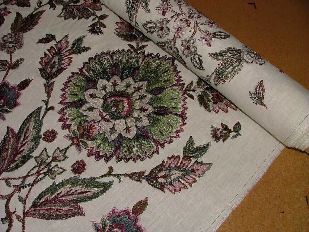 2.2 Metres iLiv Jaipuri Mulberry Embroidered Fabric Curtain Upholstery Cushion