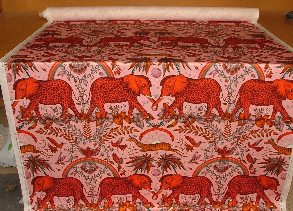 Emma J Shipley Fabric Zambezi Blush Cotton Curtain Upholstery Cushion  Fabric