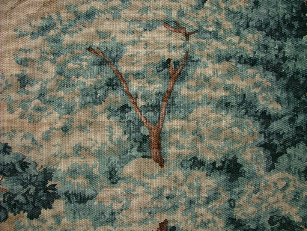 Sanderson Tally Ho Teal Ruby Hunting Horse Linen Fabric Curtain Upholstery Use