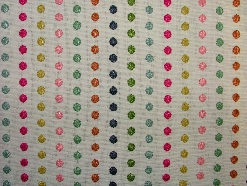 4.2 Mt Romo Dotty Tutti Frutti Embroidered Fabric Upholstery Curtain RRP £533.40