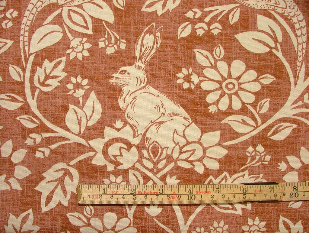 Heathland Hares And Game Birds Cotton Designer Curtain Blinds Upholstery Fabric