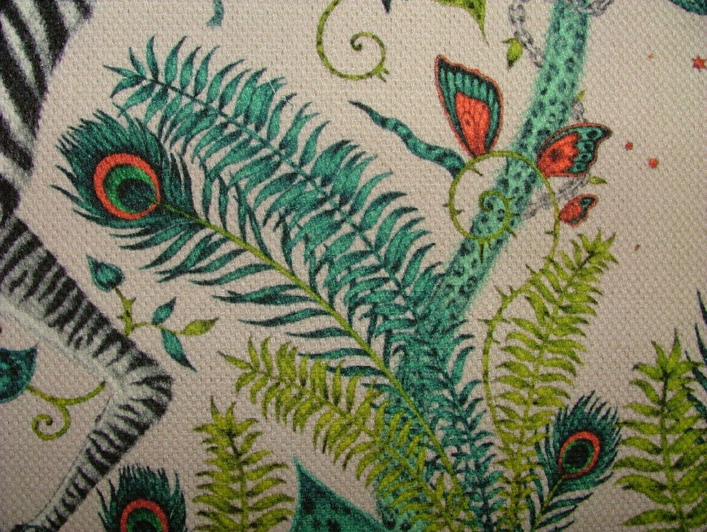 Emma J Shipley Lost World Green Linen Fabric Curtain Upholstery Cushion Use