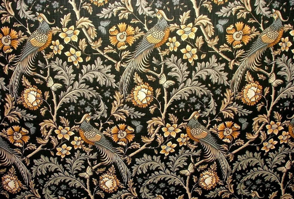 Cotton Curtain Fabric Hampton Court Floral Bird Upholstery Cushion 12 Metre Roll3