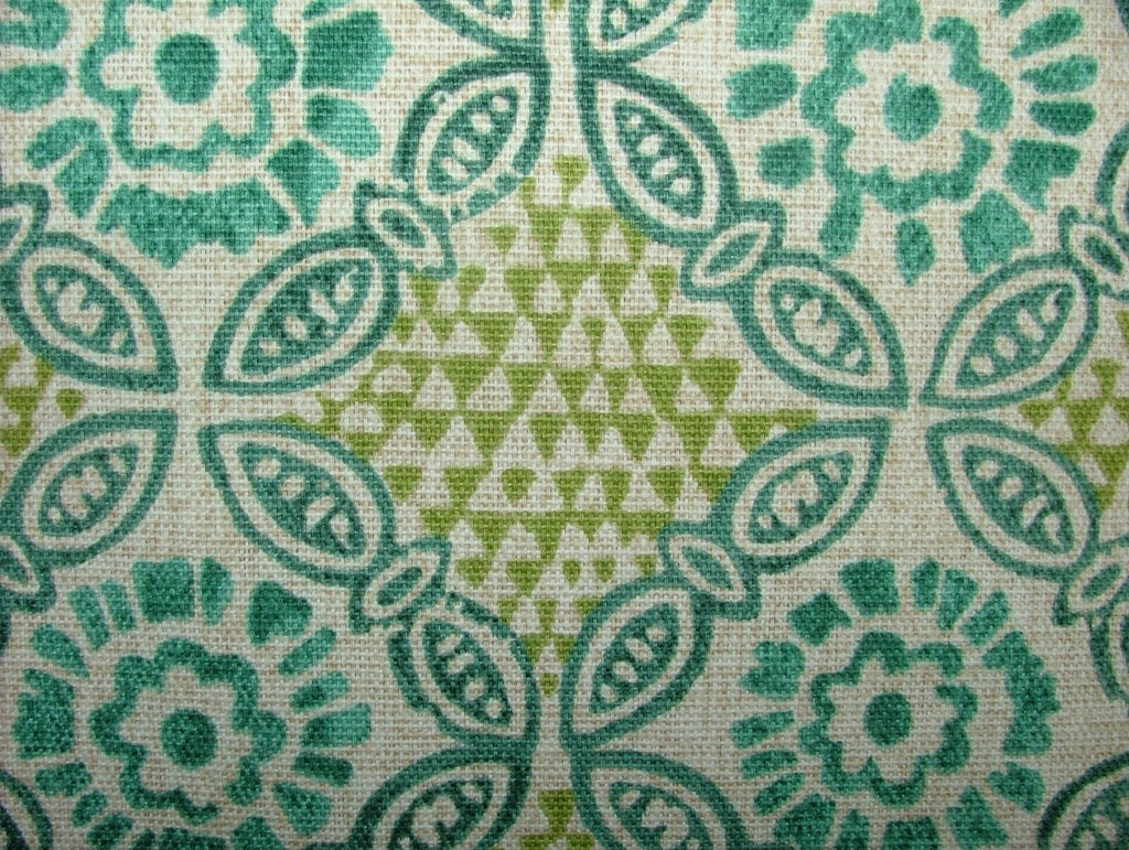 Grand Bazaar Opal Green Cotton Curtain Upholstery Cushion Roman Blind Fabric