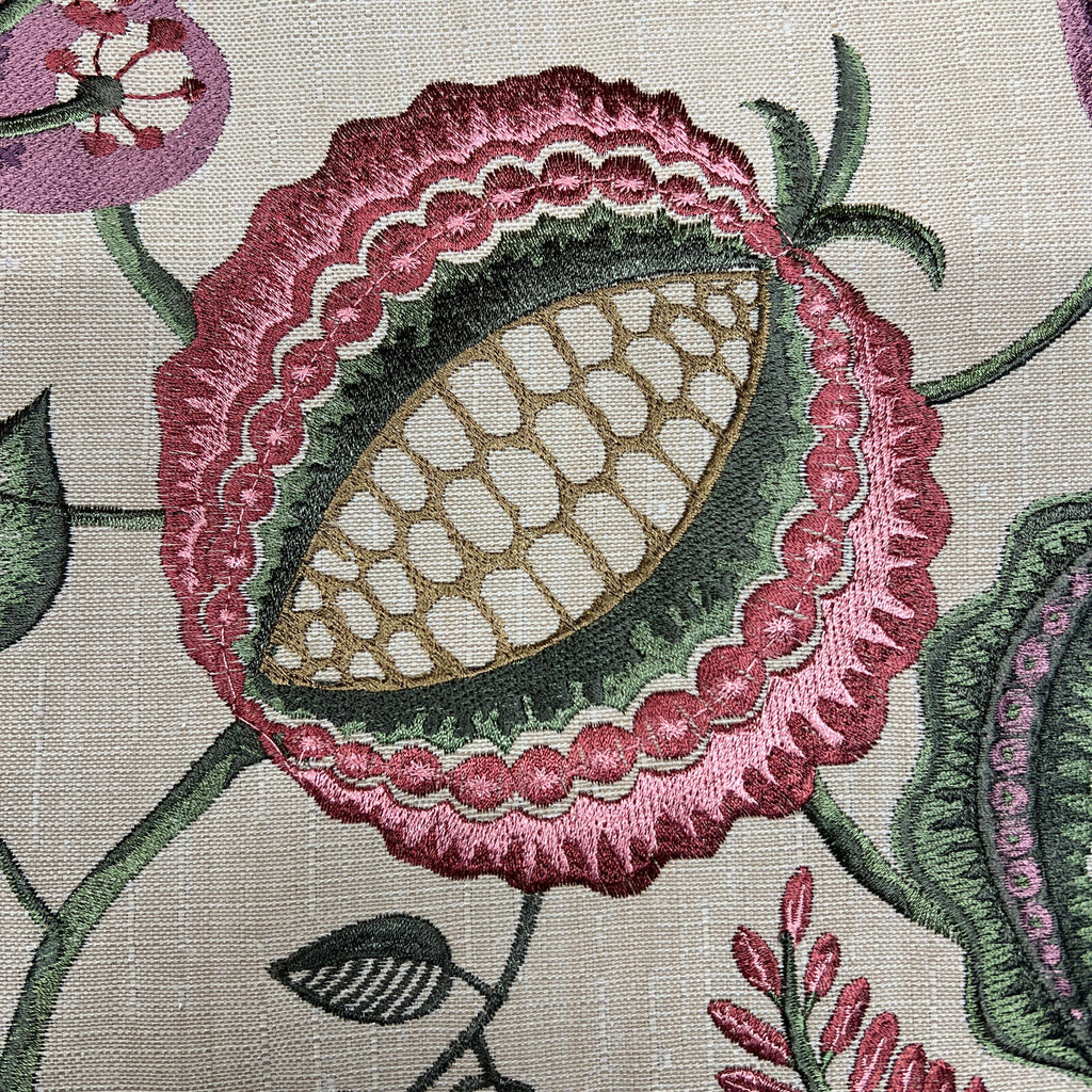 1.9 Metres iLiv Figs & Strawberry Thistle Embroidered Fabric Curtain Upholstery