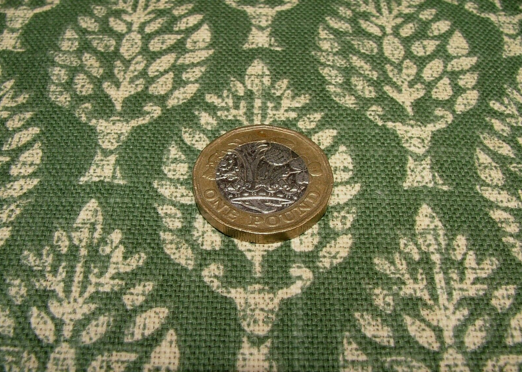 1.8 Metres iLiv Kemble Spruce Green Cotton Fabric Cushion Curtain Upholstery