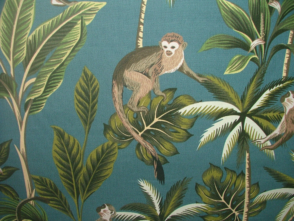 Tropical Monkey Botanical 100% Cotton Curtain Upholstery Cushion Blind Fabric