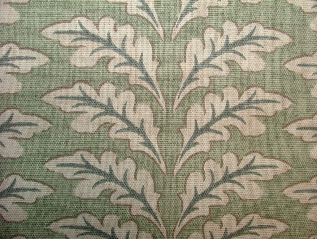 Morris Leaf Sage Green Cotton Curtain Upholstery Cushion Roman Blind Fabric