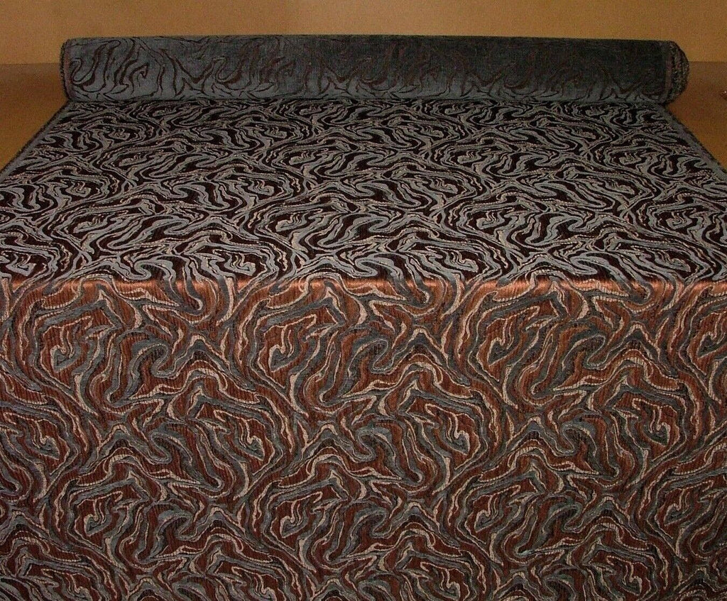 Oil Spill Copper Chenille Woven Jacquard Fabric Upholstery Cushion Curtain