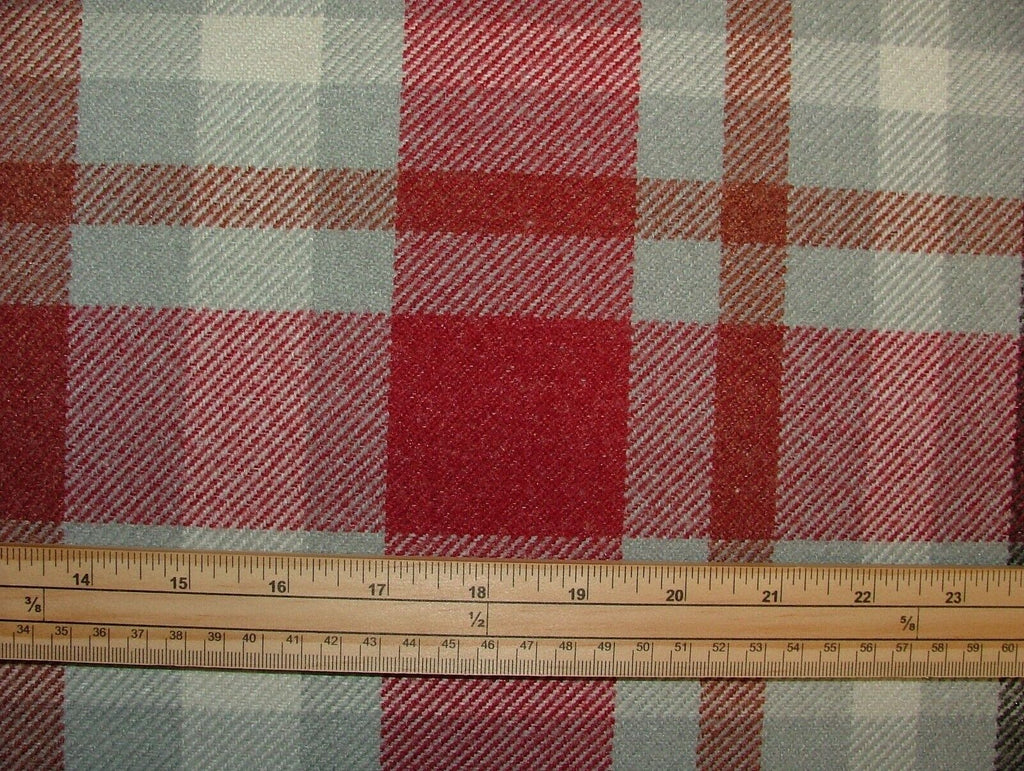 Tobermory Rosso Wool Effect Thick Tartan Upholstery Curtain Cushion Fabric