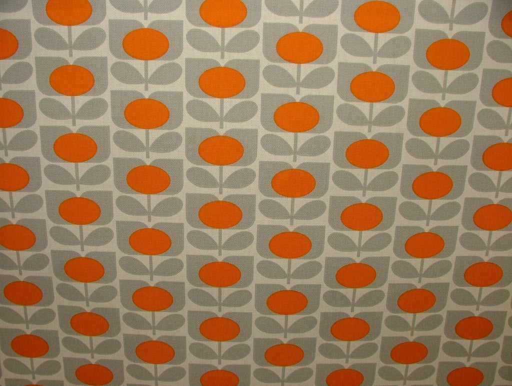 Designer Orla Kiely Ditsy Cyclamen Orange Cotton Curtain Upholstery Fabric