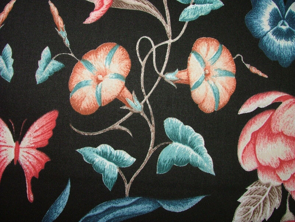 7.5 Metres iLiv Fontaine Onyx Floral Cotton Fabric Cushion Curtain Upholstery