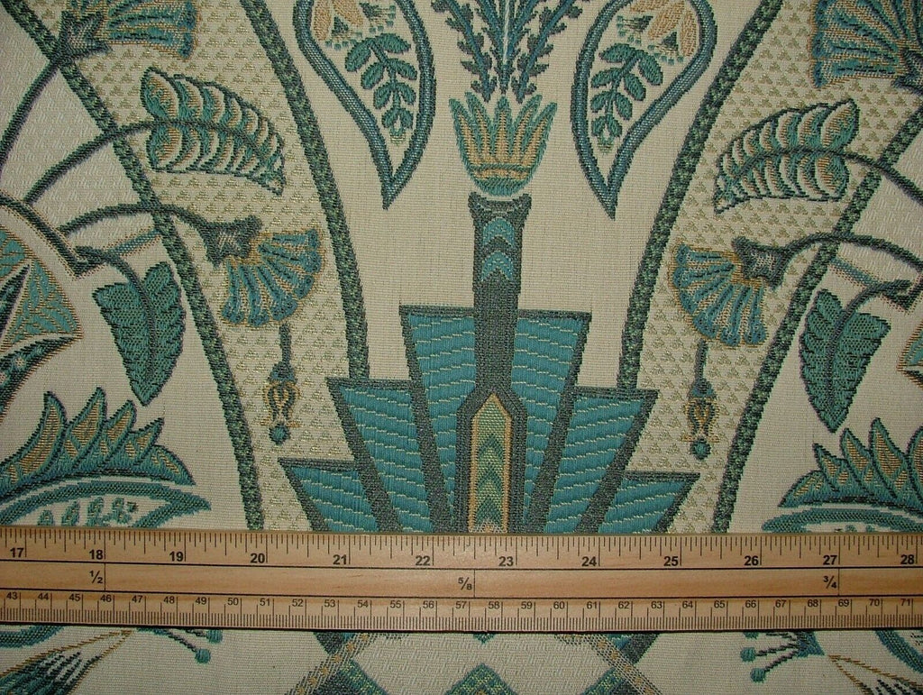 Art Deco Madison Prussian Blue Thick Jacquard Curtain Upholstery Cushion Fabric