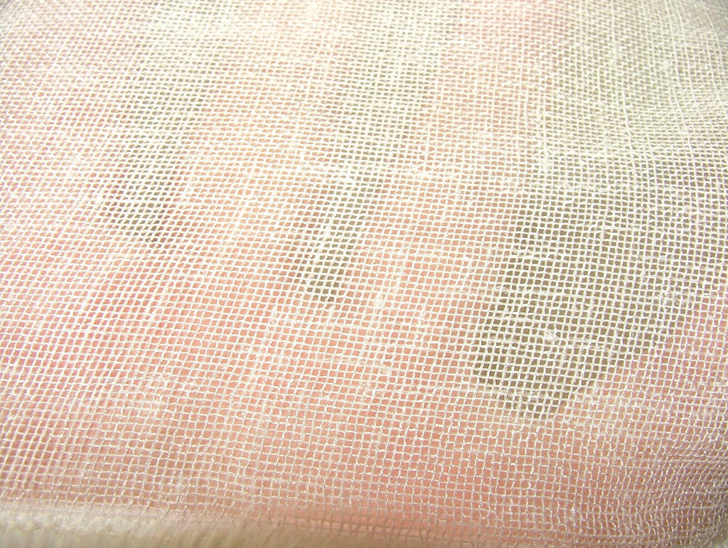 Linen Look Lead Weighted Voile Net Muslin Curtain Fabric - Extra Wide 300cms