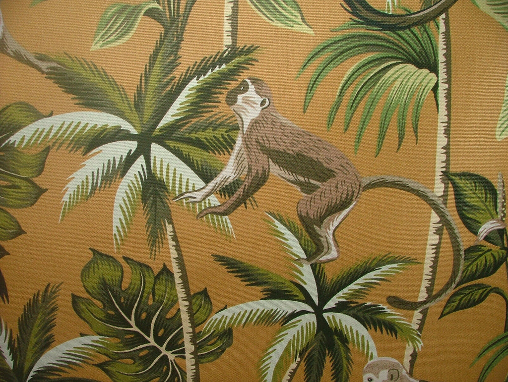 Tropical Monkey Botanical 100% Cotton Curtain Upholstery Cushion Blind Fabric